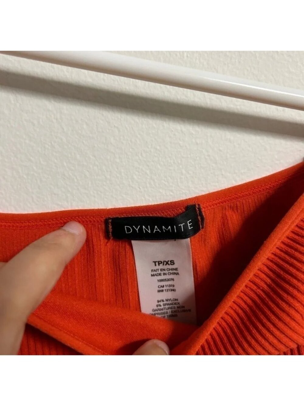 Dynamite Orange Ribbed One Shoulder Tank  Top‎ - Picture 3 of 3